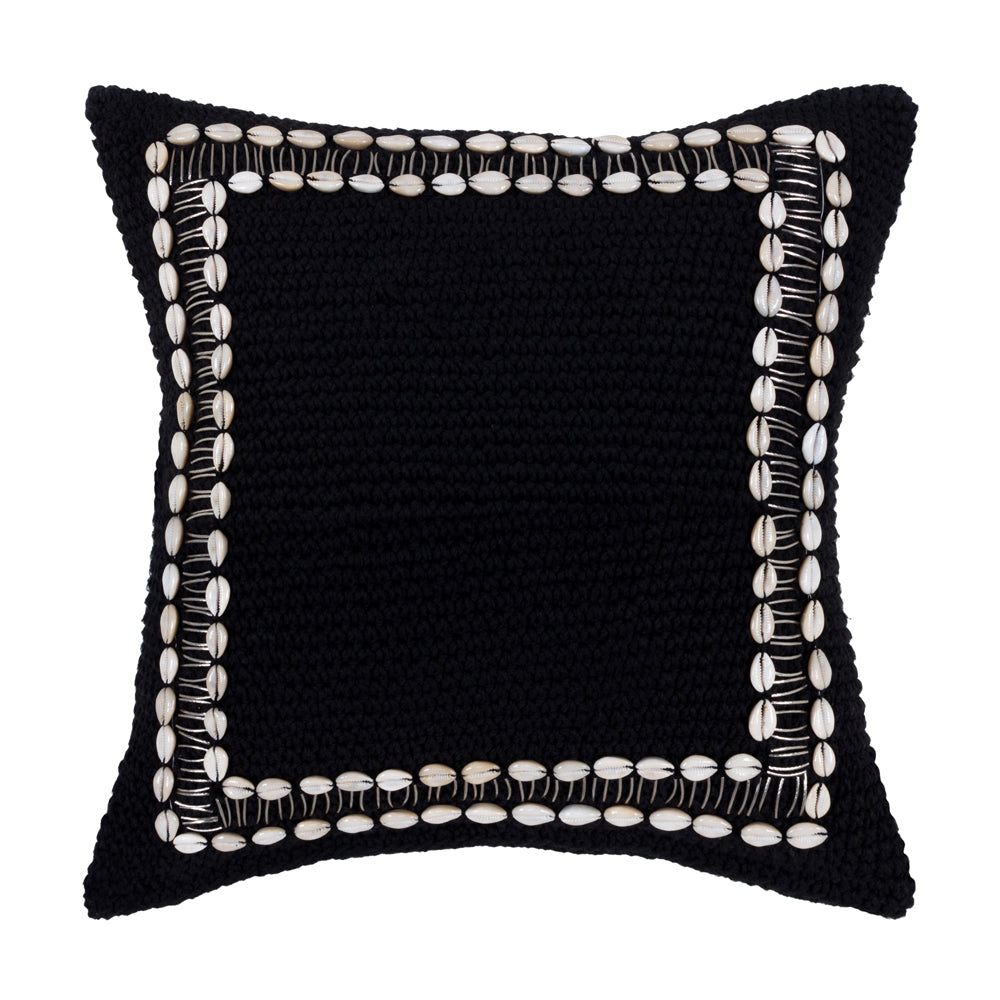Cojín Shell Crochet Black Square