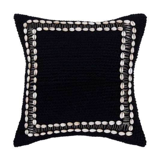 Cojín Shell Crochet Black Square
